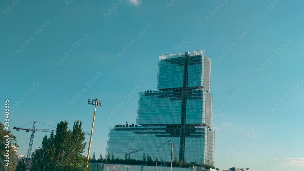 Nouveau Palais de Justice de Paris, Porte de Clichy vu depuis le périphérique en voiture 4K