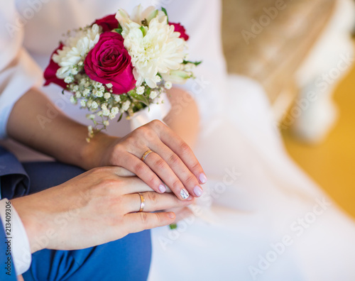 Wedding and hands with rings