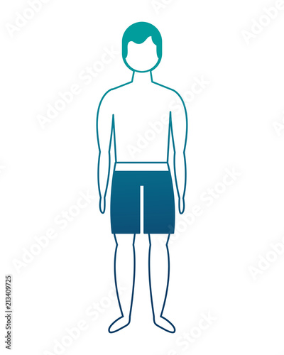 male figure character in short swimsuit