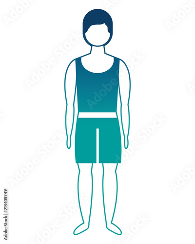 male figure character in short swimsuit