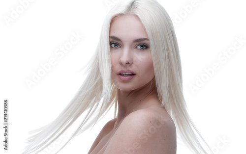 Close-up of a beautiful well-groomed young woman
