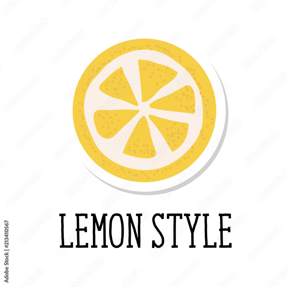 Fototapeta premium Lemon style vector illustration minimalism yellow kitchen