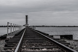The train tracks along the Riverwalk in Bradenton Florida.