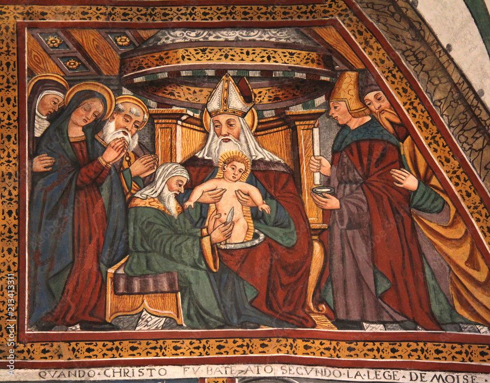 circoncisione di Gesù; affresco nella chiesa di San Pietro a Cembra