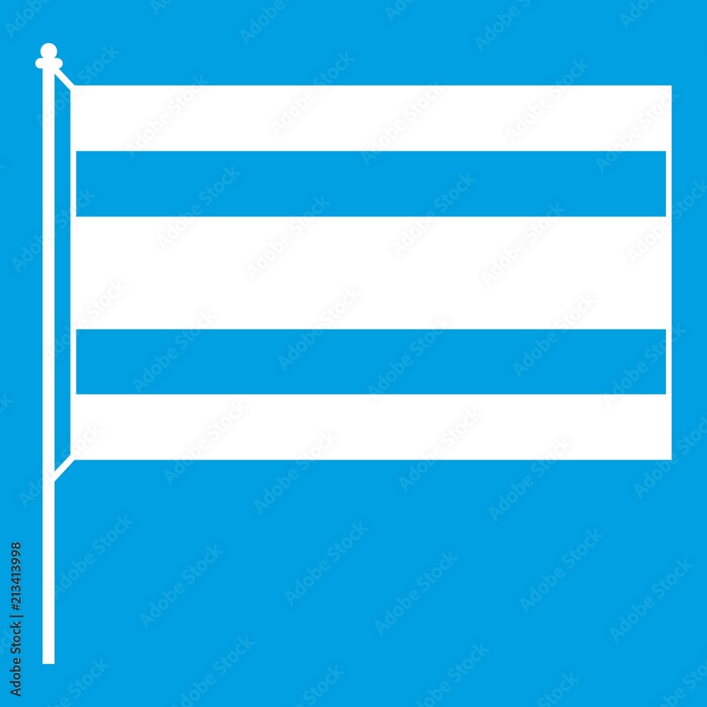 Flag icon white isolated on blue background vector illustration Flag icon white isolated on blue background vector illustration
