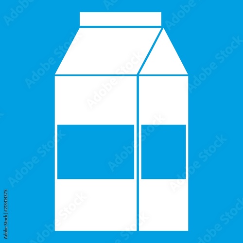 Box of milk icon white isolated on blue background vector illustration