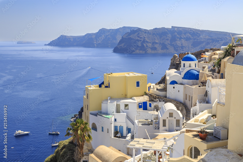 Oia village cityscape during daytime in Santorini island, Greece