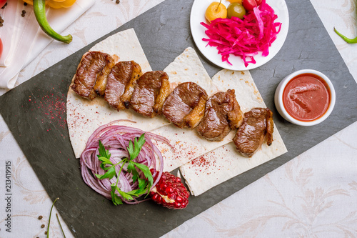 skewers of mutton flesh