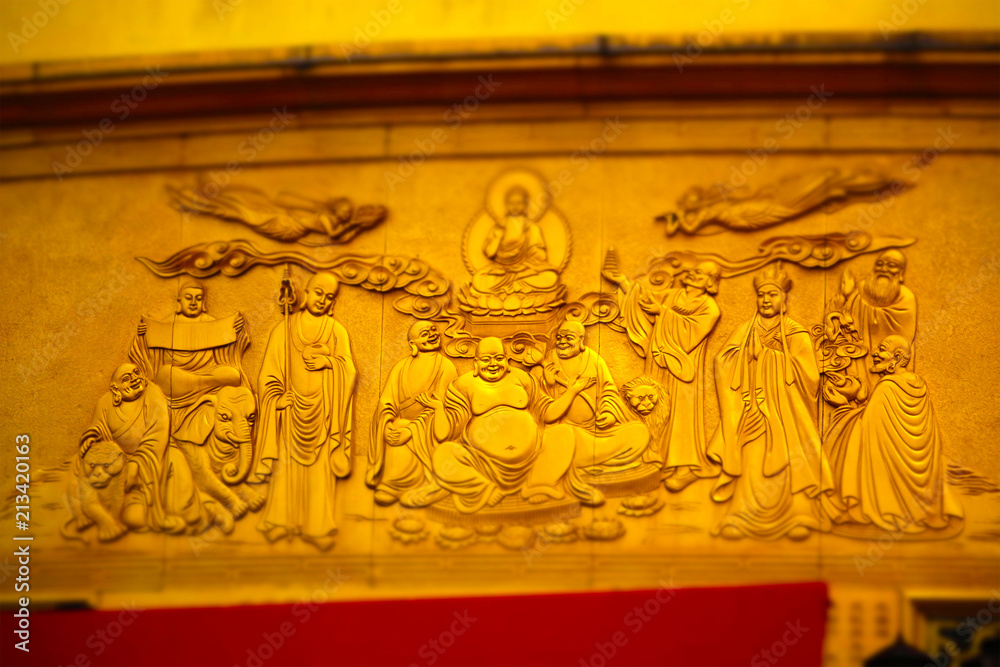 Joyful Golden Buddha Art