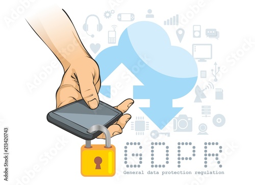 Data security protection concept illustration