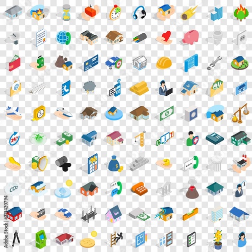 100 home repair icons set in isometric 3d style for any design vector illustration