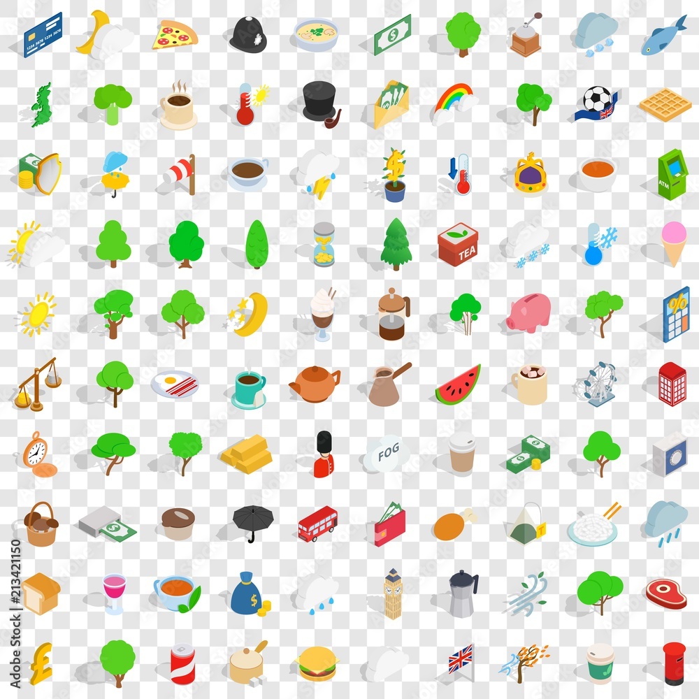 100 london icons set in isometric 3d style for any design vector illustration 100 london icons set in isometric 3d style for any design vector illustration