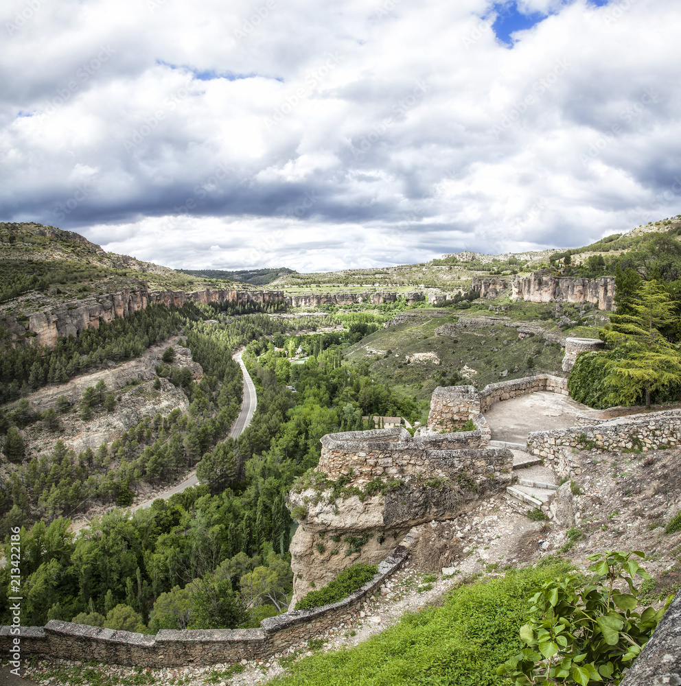 View of the Júcar valley from the town, Cuenca, Spain