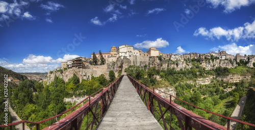 180º view to Cuenca throught the San Pablo bridge, Cuenca, Spain