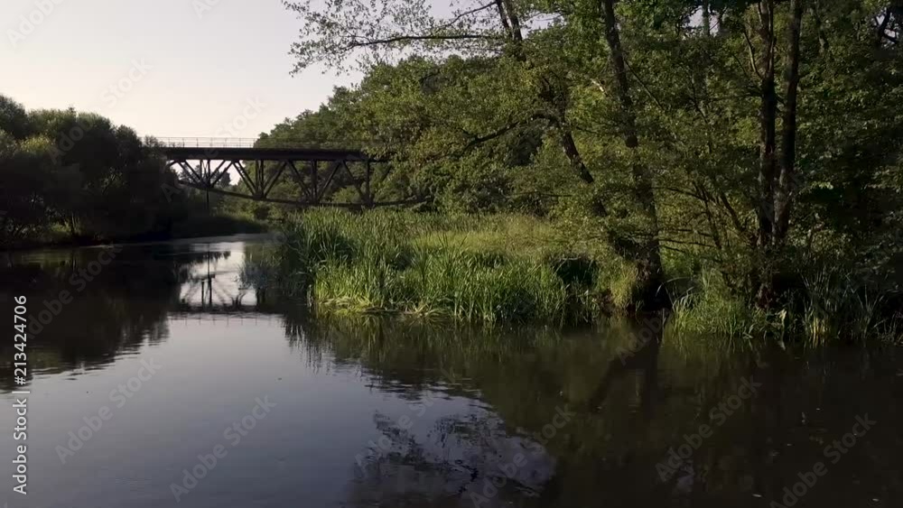 old iron bridge over the river