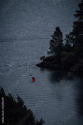 Kayaker in the lake