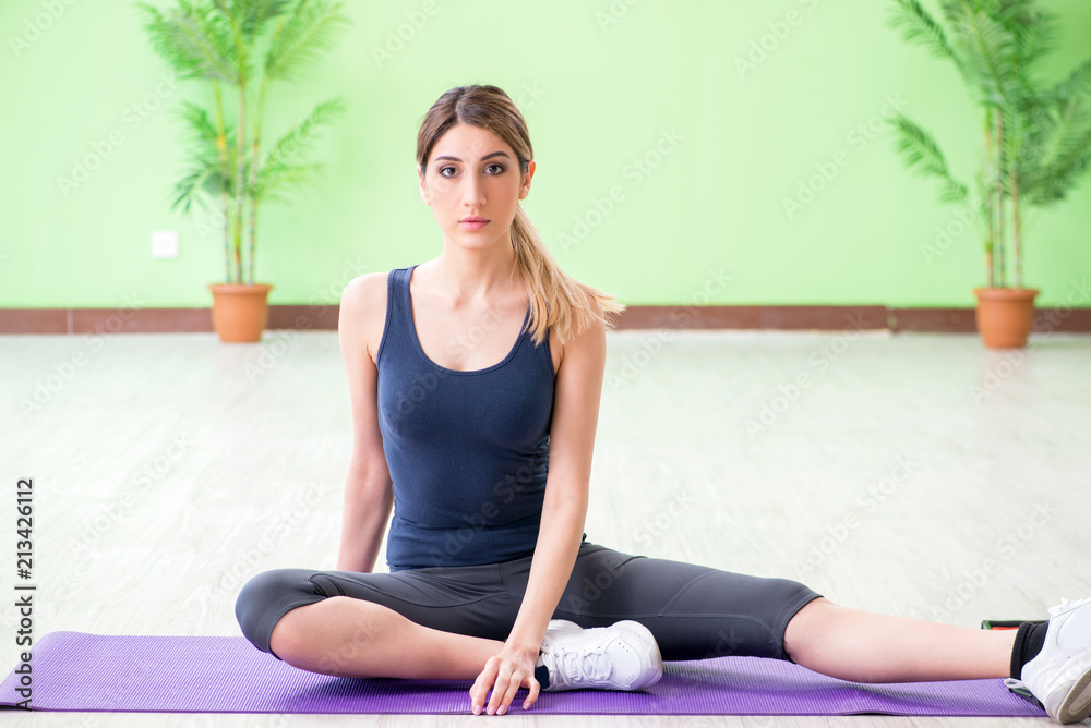 Woman doing exercises at home