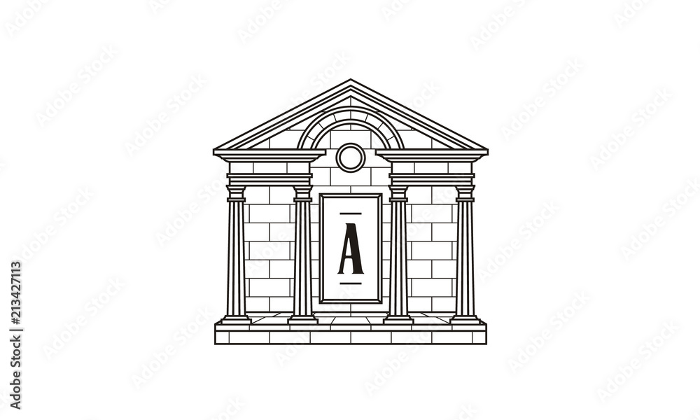 Classic Artistic Building with Initial Logo design inspiration Classic Artistic Building with Initial Logo design inspiration
