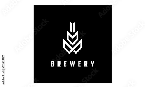 Modern Malt Wheat Grain Cereal Rice Logo design for Beer Brewery logo