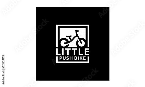 Simple Kid Push Bike Bicycle Silhouette logo design inspiration