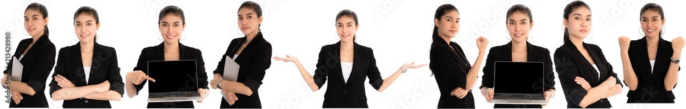 Business woman sets on white isolated Business woman sets on white isolated