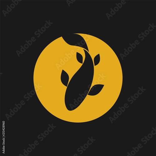 Koi Fishes Logo. Luck, prosperity and good fortune.