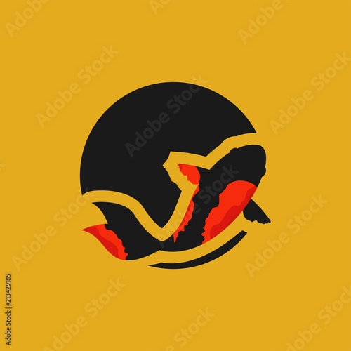 Koi logo japan fish japanese symbol background illustration vector stock