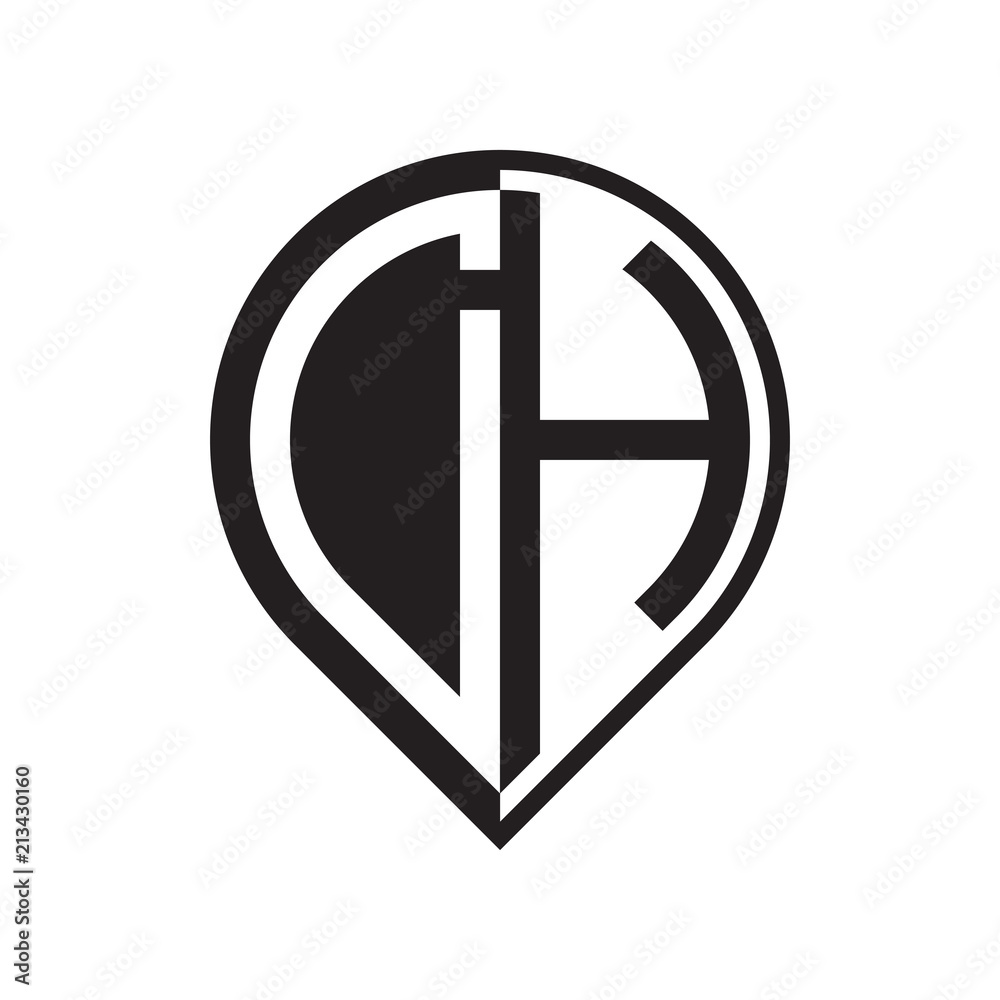 initial letter pin logo black initial letter pin logo black
