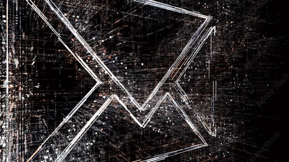 Atrix Computer Symbol 4k email symbol.The Matrix style binary computer code,changing from ...