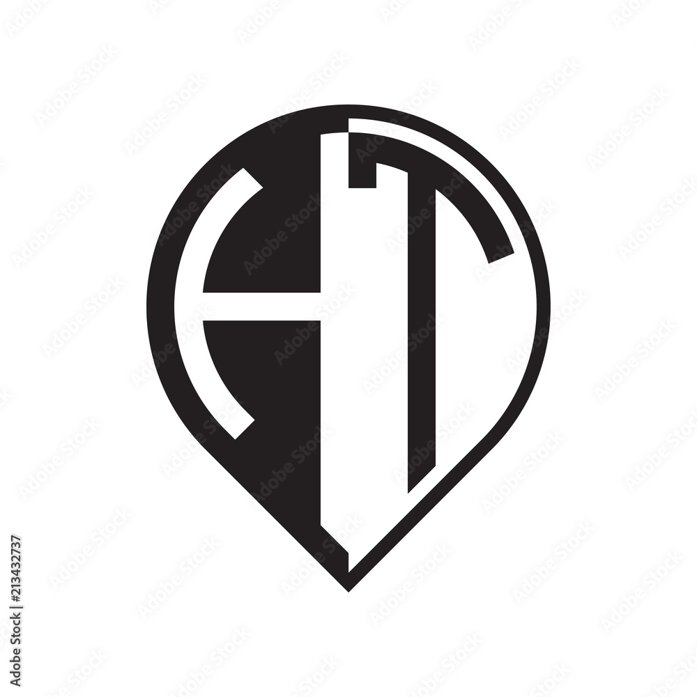 initial letter pin logo black