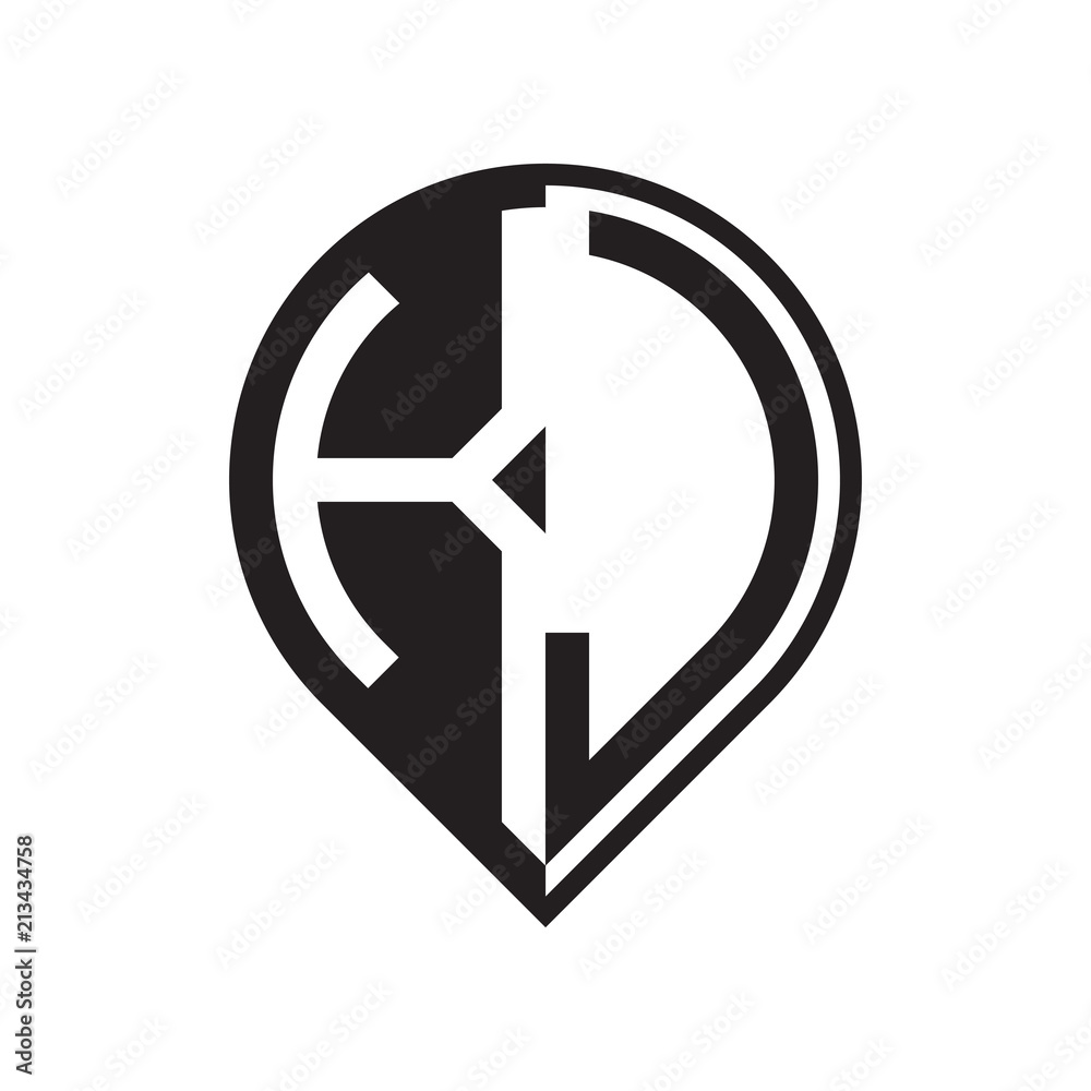 initial letter pin logo black initial letter pin logo black