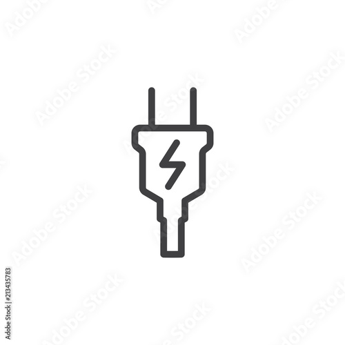 Electric plugs line icon vector design template