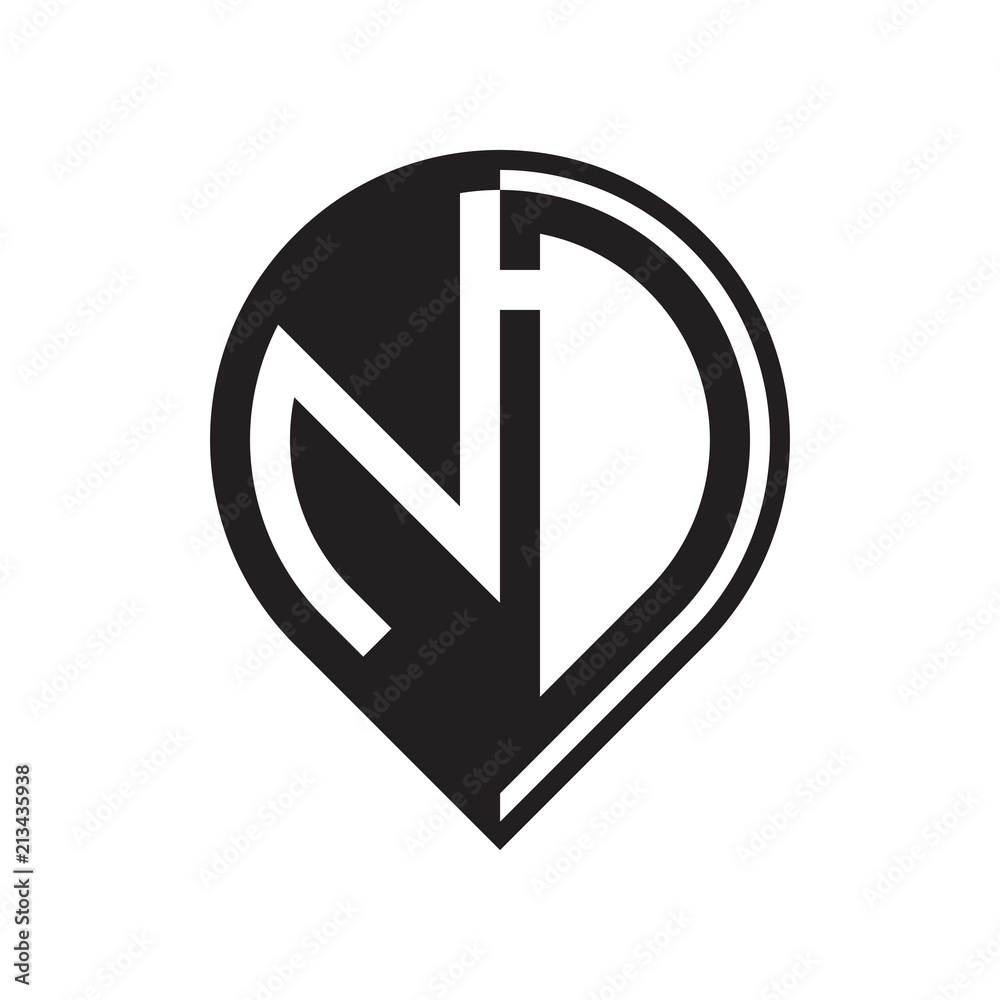 initial letter pin logo black initial letter pin logo black