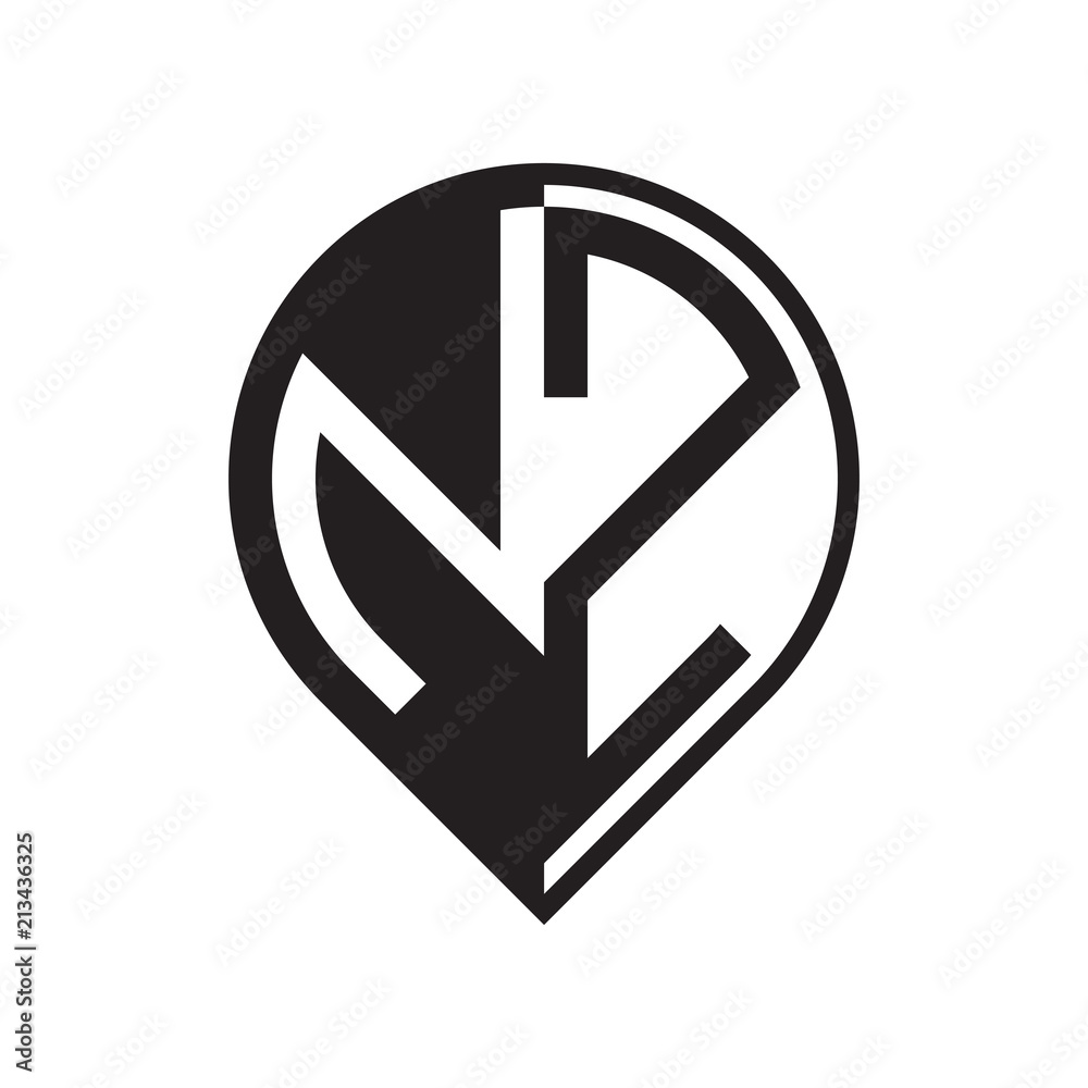 initial letter pin logo black initial letter pin logo black