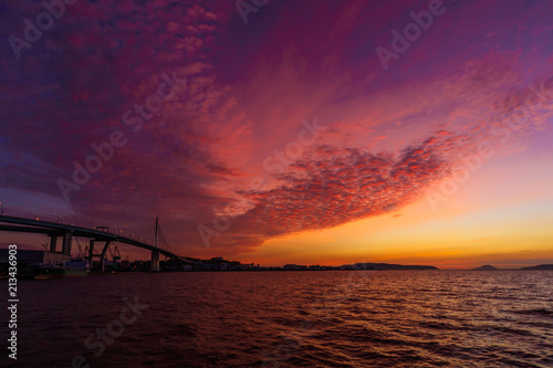 博多湾の夕日