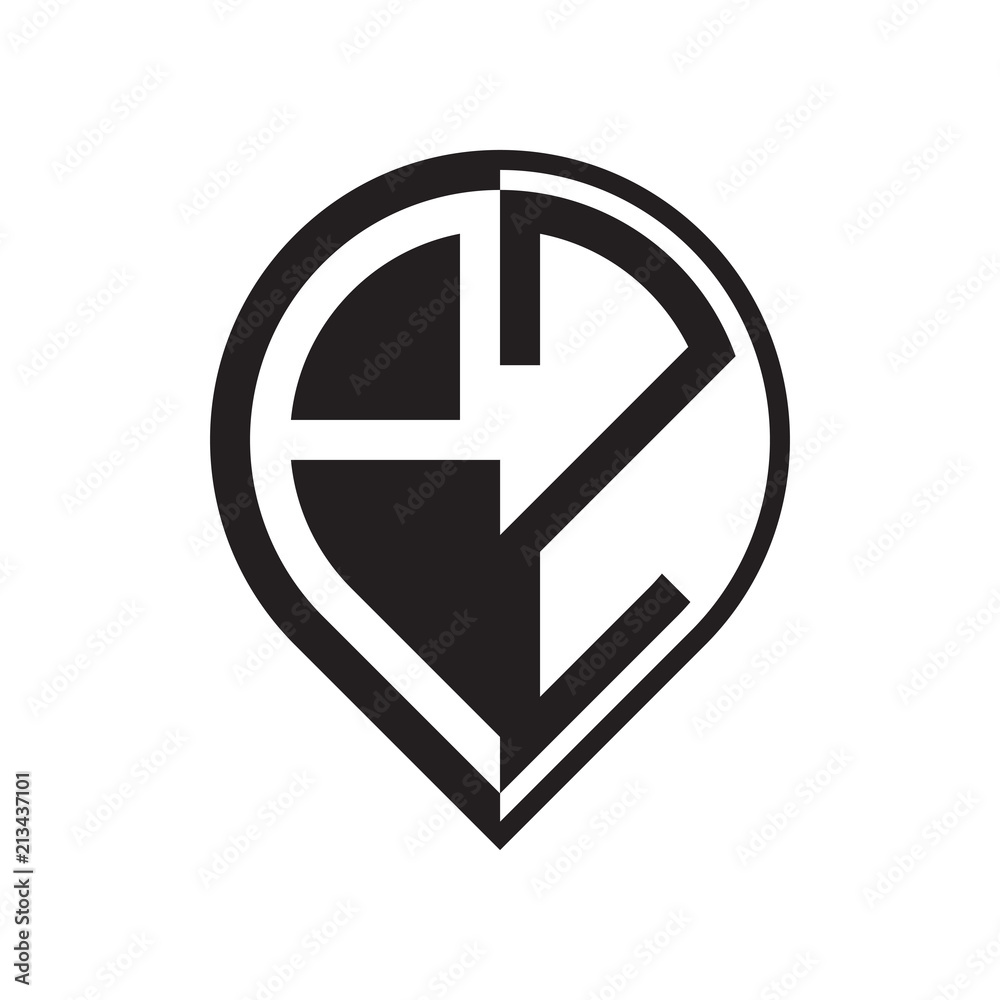 initial letter pin logo black initial letter pin logo black
