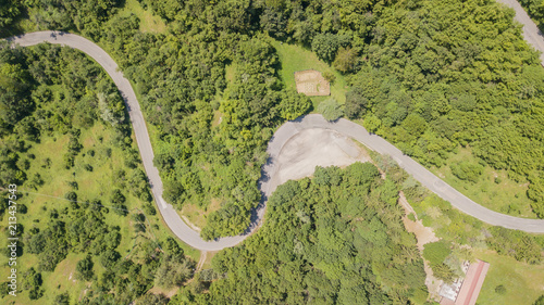 Italy. Route to Mandrioli mountain pass. Vertical view of bend like a s photo