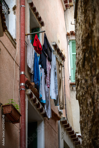 On the streets of the beautiful Mediterranean city of Menton. French Riviera. Cote d'Azur.