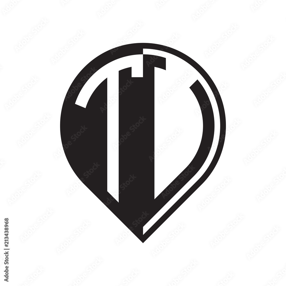 initial letter pin logo black initial letter pin logo black