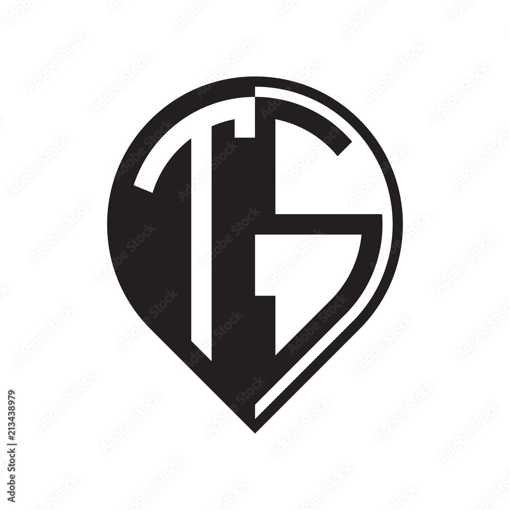 initial letter pin logo black
