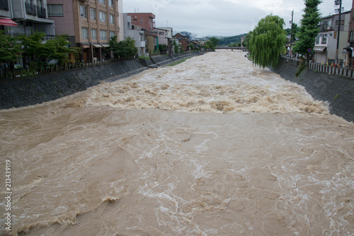大雨による河川の増水