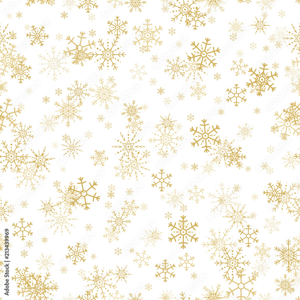 Seamless pattern of golden snowflakes. Gold snowflakes seamless pattern. Seamless pattern of golden snowflakes. Gold snowflakes seamless pattern.
