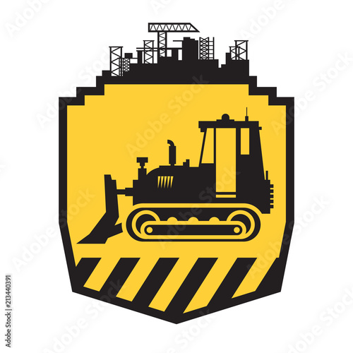 Bulldozer silhouette illustration