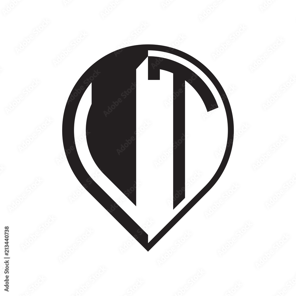 initial letter pin logo black