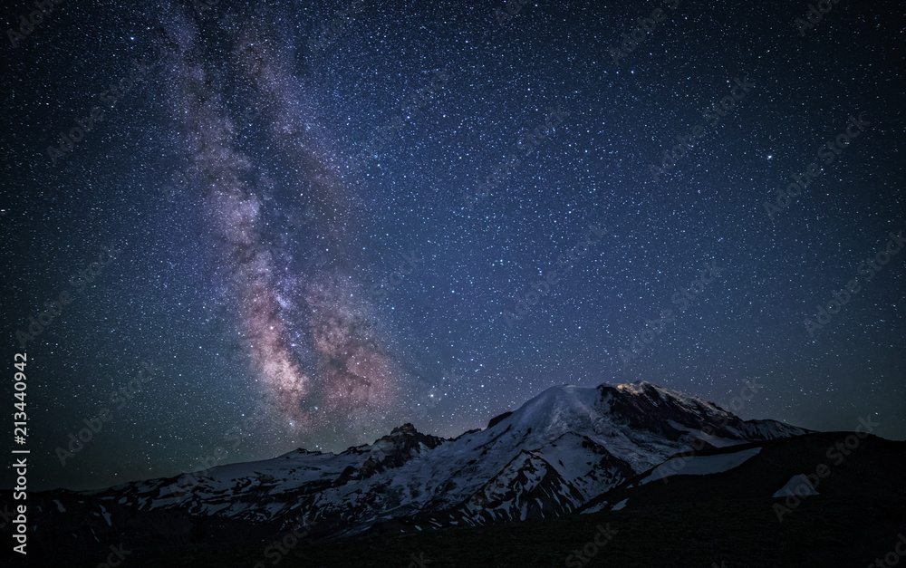 Milky Way Over Mount Rainier
