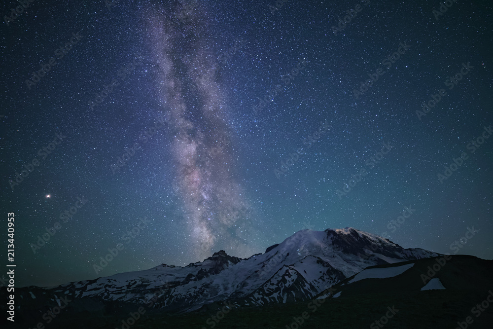 Milky Way Over Mount Rainier