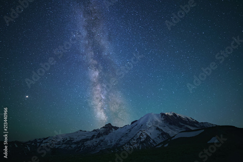Milky Way Over Mount Rainier