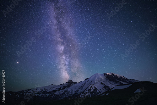 Milky Way Over Mount Rainier © John
