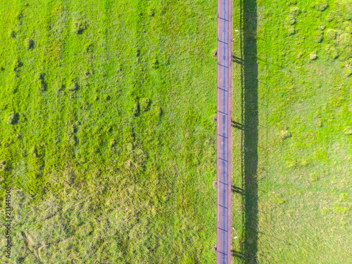 aerial Iron Bridge landmarks at Takuapa, Phang-Nga Thailand. photo