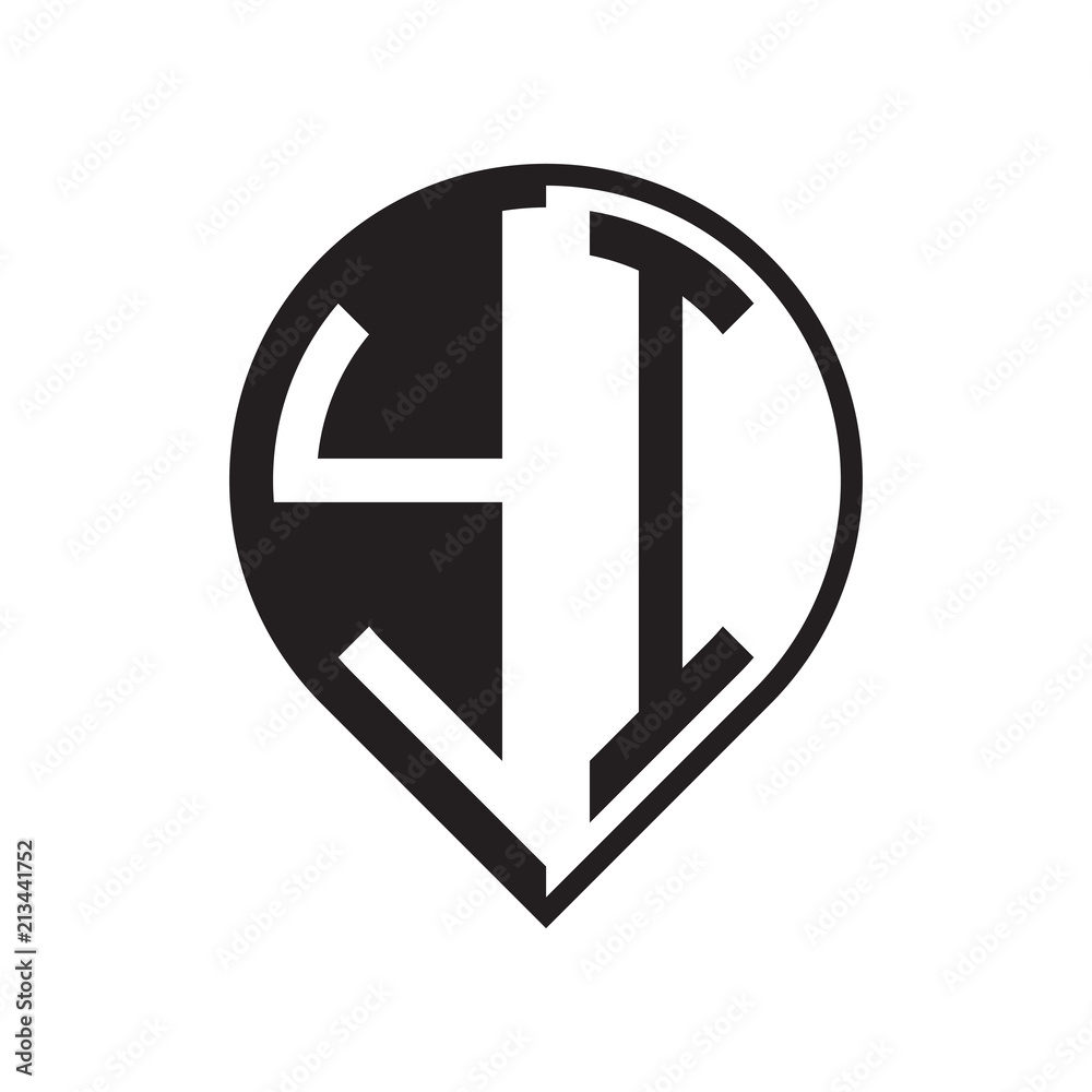 initial letter pin logo black initial letter pin logo black